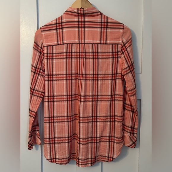 Madewell Classic Ex-Boyfriend Button-Up Shirt grid window forgotten petal size S - Picture 6 of 9